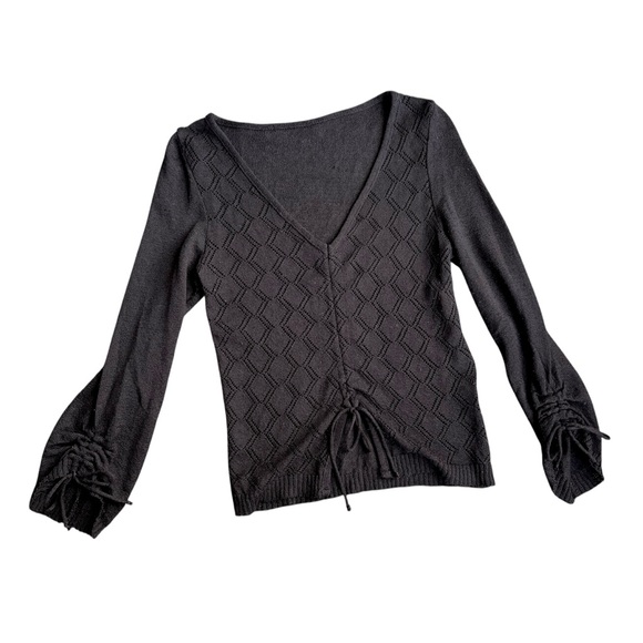 Tops - Vintage black half sleeve knit sweater top